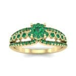 Three Row Split Shank Emerald Ring (0.47 CTW) Top Dynamic View