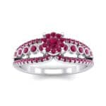 Three Row Split Shank Ruby Ring (0.47 CTW) Top Dynamic View
