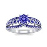 Three Row Split Shank Blue Sapphire Ring (0.47 CTW) Top Dynamic View