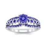 Three Row Split Shank Blue Sapphire Ring (0.47 CTW) Top Dynamic View