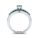 Three Row Split Shank Emerald Ring (0.47 CTW) Side View