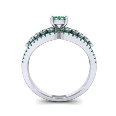 Three Row Split Shank Emerald Ring (0.47 CTW) Side View