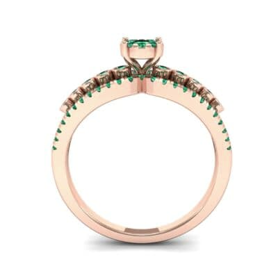 Three Row Split Shank Emerald Ring (0.47 CTW) Side View