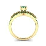 Three Row Split Shank Emerald Ring (0.47 CTW) Side View