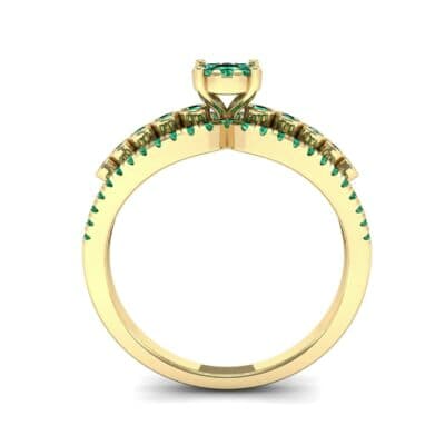 Three Row Split Shank Emerald Ring (0.47 CTW) Side View