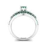 Three Row Split Shank Emerald Ring (0.47 CTW) Side View