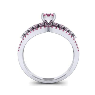 Three Row Split Shank Ruby Ring (0.47 CTW) Side View