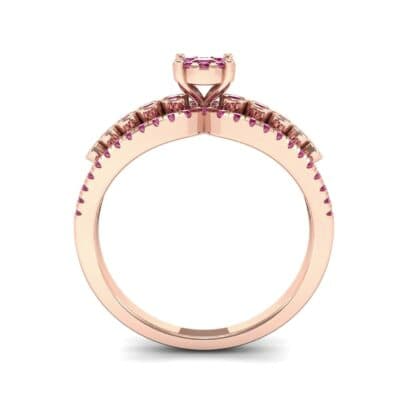 Three Row Split Shank Ruby Ring (0.47 CTW) Side View