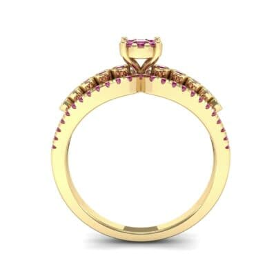 Three Row Split Shank Ruby Ring (0.47 CTW) Side View