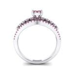 Three Row Split Shank Ruby Ring (0.47 CTW) Side View