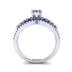 Three Row Split Shank Blue Sapphire Ring (0.47 CTW) Side View
