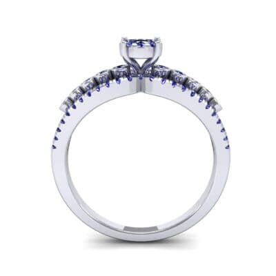 Three Row Split Shank Blue Sapphire Ring (0.47 CTW) Side View