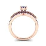 Three Row Split Shank Blue Sapphire Ring (0.47 CTW) Side View