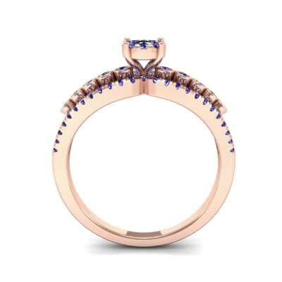 Three Row Split Shank Blue Sapphire Ring (0.47 CTW) Side View