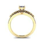 Three Row Split Shank Blue Sapphire Ring (0.47 CTW) Side View