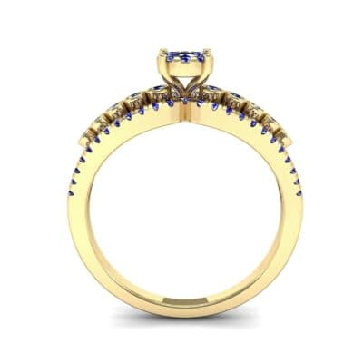 Three Row Split Shank Blue Sapphire Ring (0.47 CTW) Side View