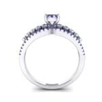 Three Row Split Shank Blue Sapphire Ring (0.47 CTW) Side View