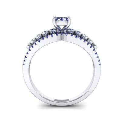 Three Row Split Shank Blue Sapphire Ring (0.47 CTW) Side View