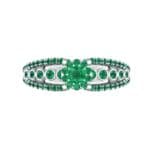 Three Row Split Shank Emerald Ring (0.47 CTW) Top Flat View