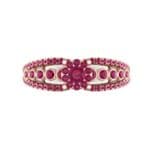 Three Row Split Shank Ruby Ring (0.47 CTW) Top Flat View