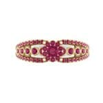 Three Row Split Shank Ruby Ring (0.47 CTW) Top Flat View