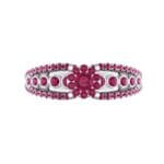 Three Row Split Shank Ruby Ring (0.47 CTW) Top Flat View