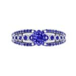 Three Row Split Shank Blue Sapphire Ring (0.47 CTW) Top Flat View