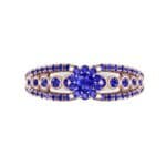 Three Row Split Shank Blue Sapphire Ring (0.47 CTW) Top Flat View