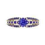 Three Row Split Shank Blue Sapphire Ring (0.47 CTW) Top Flat View
