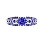 Three Row Split Shank Blue Sapphire Ring (0.47 CTW) Top Flat View