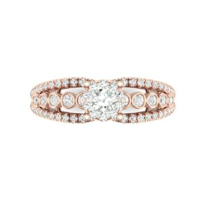 Three Row Split Shank Diamond Ring (0.47 CTW) Top Flat View