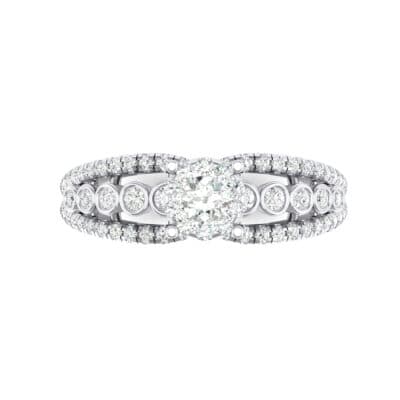 Three Row Split Shank Diamond Ring (0.47 CTW) Top Flat View