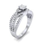 Intertwining Shank Halo Diamond Ring (0.51 CTW) Perspective View