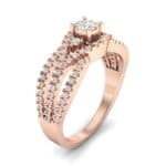 Intertwining Shank Halo Diamond Ring (0.51 CTW) Perspective View