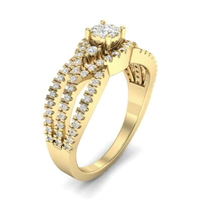 Intertwining Shank Halo Diamond Ring (0.51 CTW) Perspective View