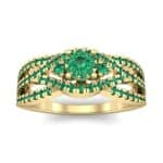 Intertwining Shank Halo Emerald Ring (0.51 CTW) Top Dynamic View