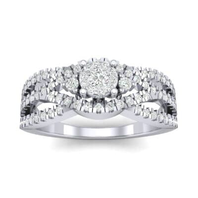 Intertwining Shank Halo Diamond Ring (0.51 CTW) Top Dynamic View