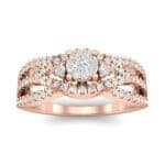 Intertwining Shank Halo Diamond Ring (0.51 CTW) Top Dynamic View