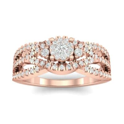 Intertwining Shank Halo Diamond Ring (0.51 CTW) Top Dynamic View