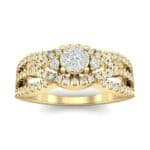 Intertwining Shank Halo Diamond Ring (0.51 CTW) Top Dynamic View