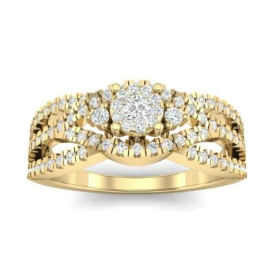 Intertwining Shank Halo Diamond Ring (0.51 CTW) Top Dynamic View