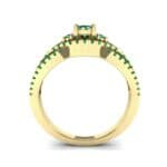 Intertwining Shank Halo Emerald Ring (0.51 CTW) Side View