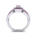 Intertwining Shank Halo Ruby Ring (0.51 CTW) Side View
