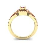 Intertwining Shank Halo Ruby Ring (0.51 CTW) Side View