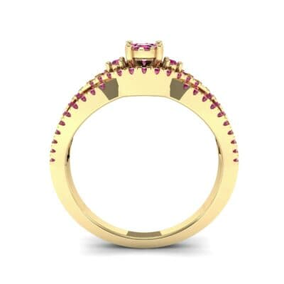 Intertwining Shank Halo Ruby Ring (0.51 CTW) Side View