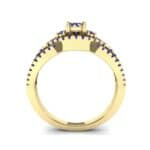 Intertwining Shank Halo Blue Sapphire Ring (0.51 CTW) Side View