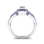 Intertwining Shank Halo Blue Sapphire Ring (0.51 CTW) Side View