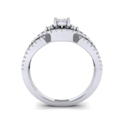Intertwining Shank Halo Diamond Ring (0.51 CTW) Side View