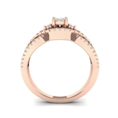 Intertwining Shank Halo Diamond Ring (0.51 CTW) Side View