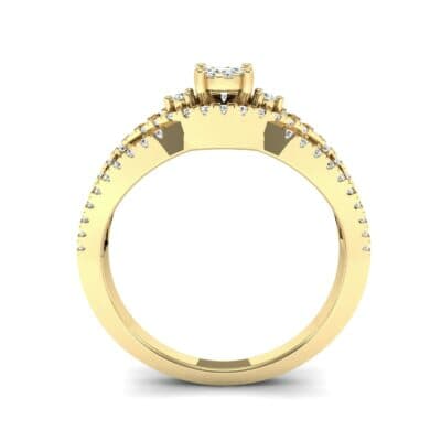 Intertwining Shank Halo Diamond Ring (0.51 CTW) Side View